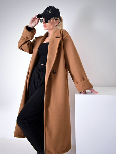 Casie Camel longline coat