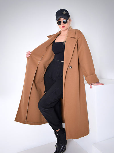 Casie Camel longline coat