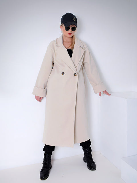 Casie Beige longline coat