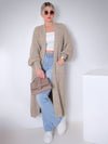 Ava Longline Knitted cardigan Beige