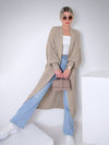 Ava Longline Knitted cardigan Beige