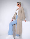 Ava Longline Knitted cardigan Beige