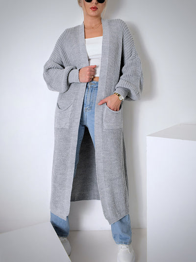 Ava Longline Knitted cardigan Grey