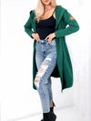 Hooded longline cardigan Green