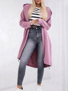 Hooded printed cardigan Dark pink