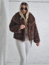 Sissy Brown-Black faux fur coat