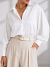 White Oversize soft satin shirt