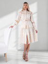 Crochet shirt dress Beige