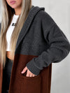 Lili Striped hooded cardigan Brown