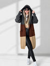 Lili Striped hooded cardigan Brown