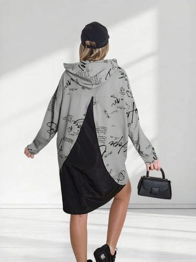 Letter print jumper dress Grey