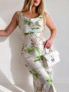 Andrea Strappy floral Satin dress