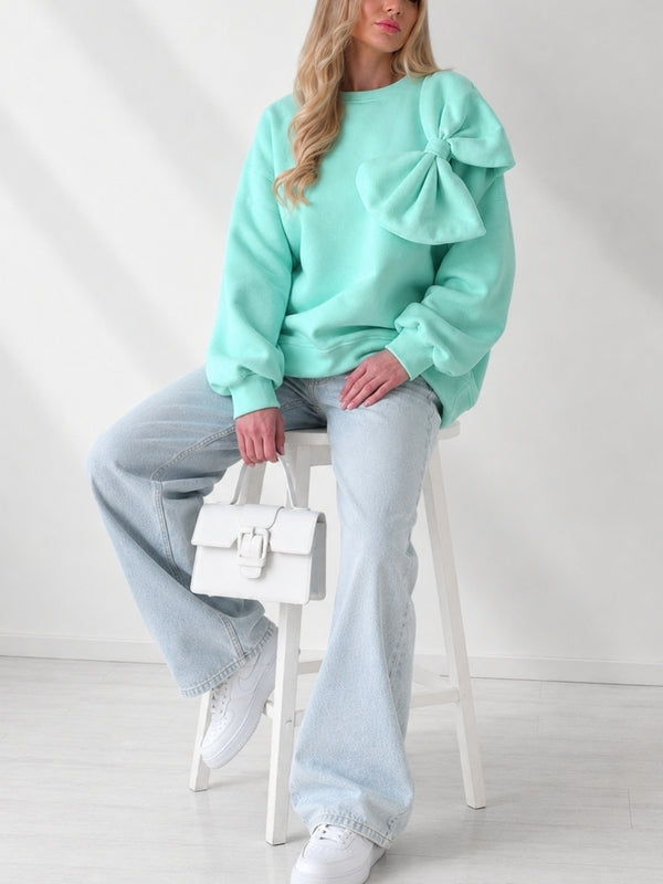 Charlotte 3D bow jumper Mint