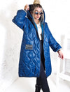 Sara Oversize Quilted hooded jacket Petrol