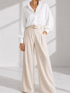 White Oversize soft satin shirt