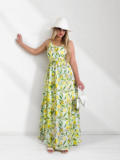 Alba Strappy Maxi dress White