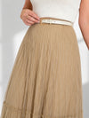 Dara Beige structured detail Pleated tulle skirt