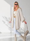 Puff sleeve Knitted cardigan Beige