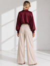 Burgundy Oversize soft satin shirt