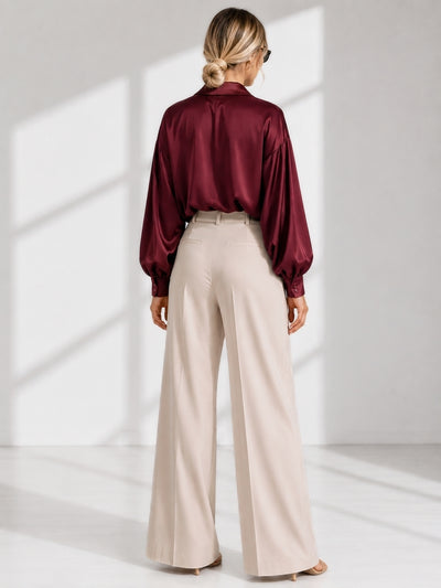 Burgundy Oversize soft satin shirt