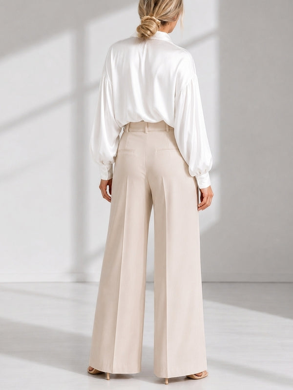 White Oversize soft satin shirt