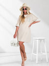 Alda crochet detail T-Shirt dress Beige
