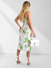 Andrea Strappy floral Satin dress