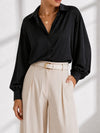 Black Oversize soft satin shirt