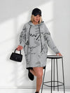 Letter print jumper dress Grey
