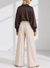 Brown Oversize soft satin shirt