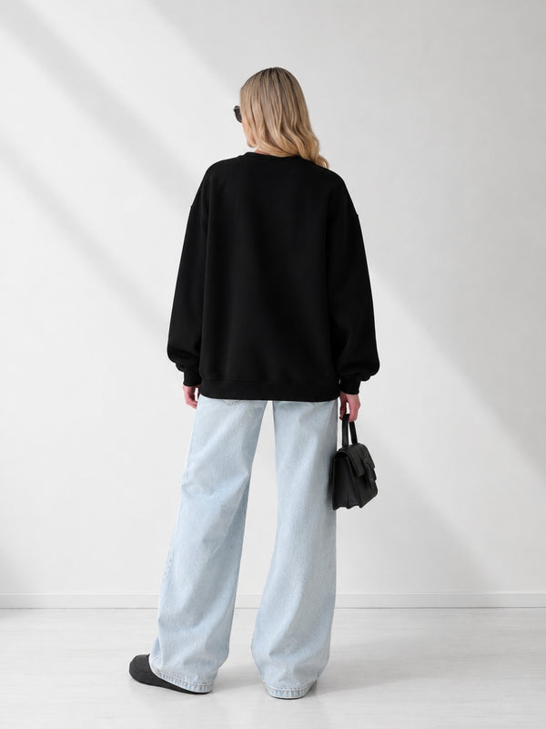 Charlotte 3D bow jumper Black