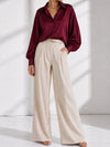 Burgundy Oversize soft satin shirt