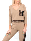 Leo Co.Ord Joggers and Jumper set Camel