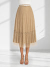 Dara Beige structured detail Pleated tulle skirt