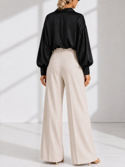 Black Oversize soft satin shirt