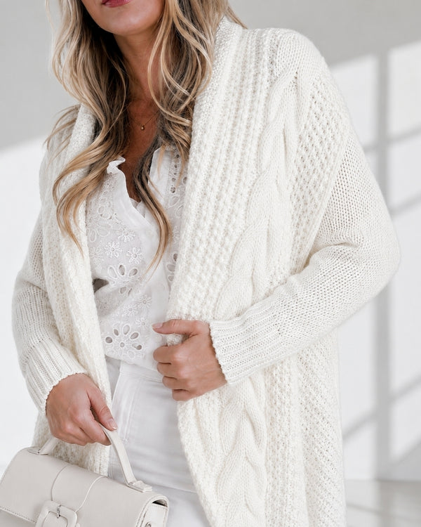 Ivy Chunky knit cardigan Cream