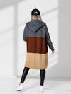 Lili Striped hooded cardigan Brown