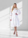 Crochet shirt dress White