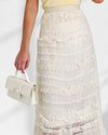 Lucy Cream ruffle Tiered tulle skirt