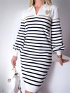 White Stripe knitted jumper dress