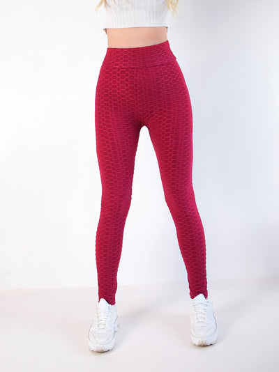 Burgundy High waist Anti Cellulite Leggings