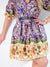 Purple Printed belted dress