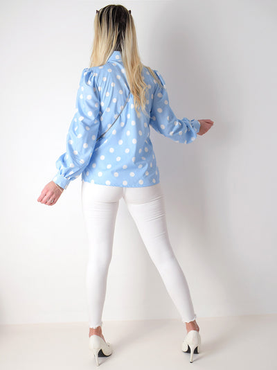 Polka dot shirt with bag baby Blue