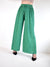 Plisse high waisted wide leg trousers Green