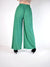 Plisse high waisted wide leg trousers Green