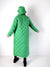 Green quilted longline coat
