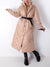 Beige quilted longline coat