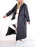 Black quilted longline coat