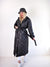 Black quilted longline coat
