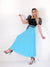 Blue Pleated belted maxi skirt